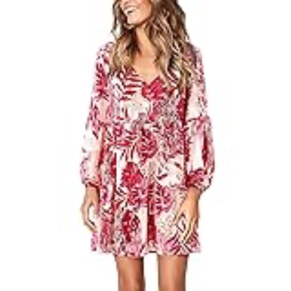 3Amoretu Women's Floral Trendy Plus Size Colorful Geometric Pattern Dresses 2XL - Picture 7 of 16